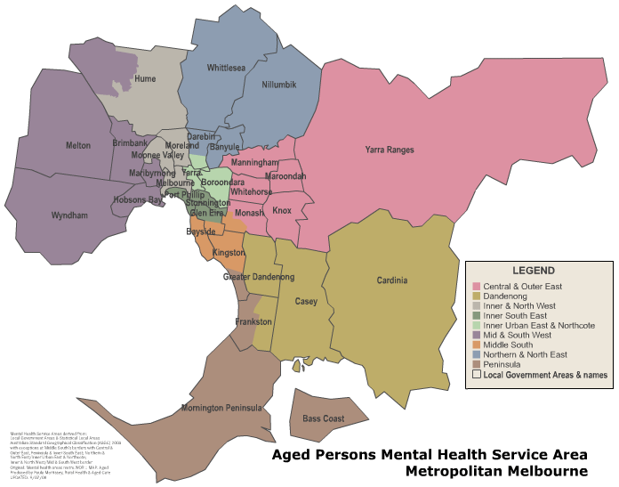 Mental Health Aged Metro Areas